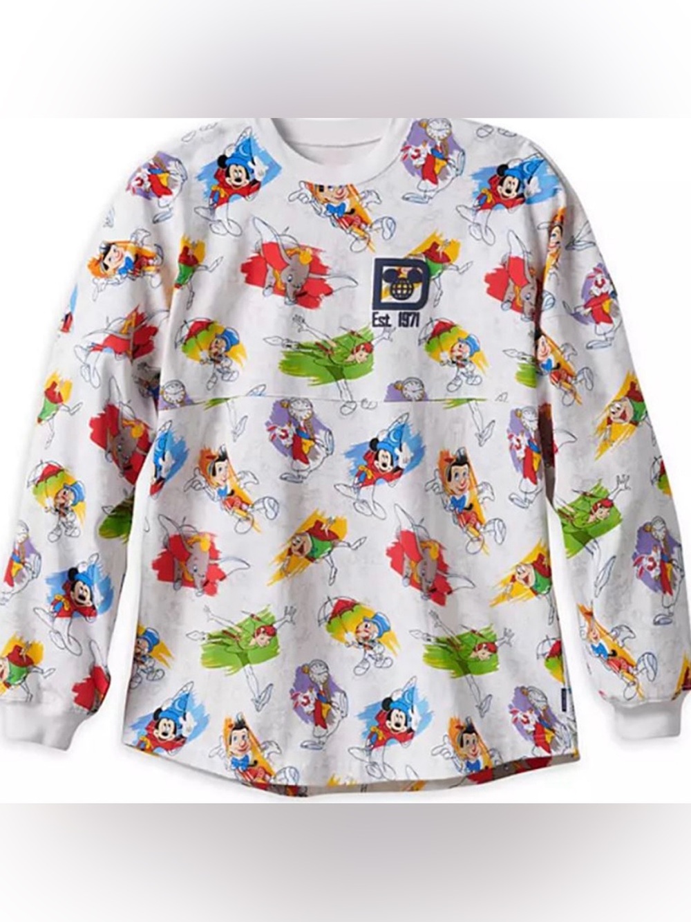 Disney Parks Sketchbook Spirit Jersey Sorcerer Mickey Pinocchio XS